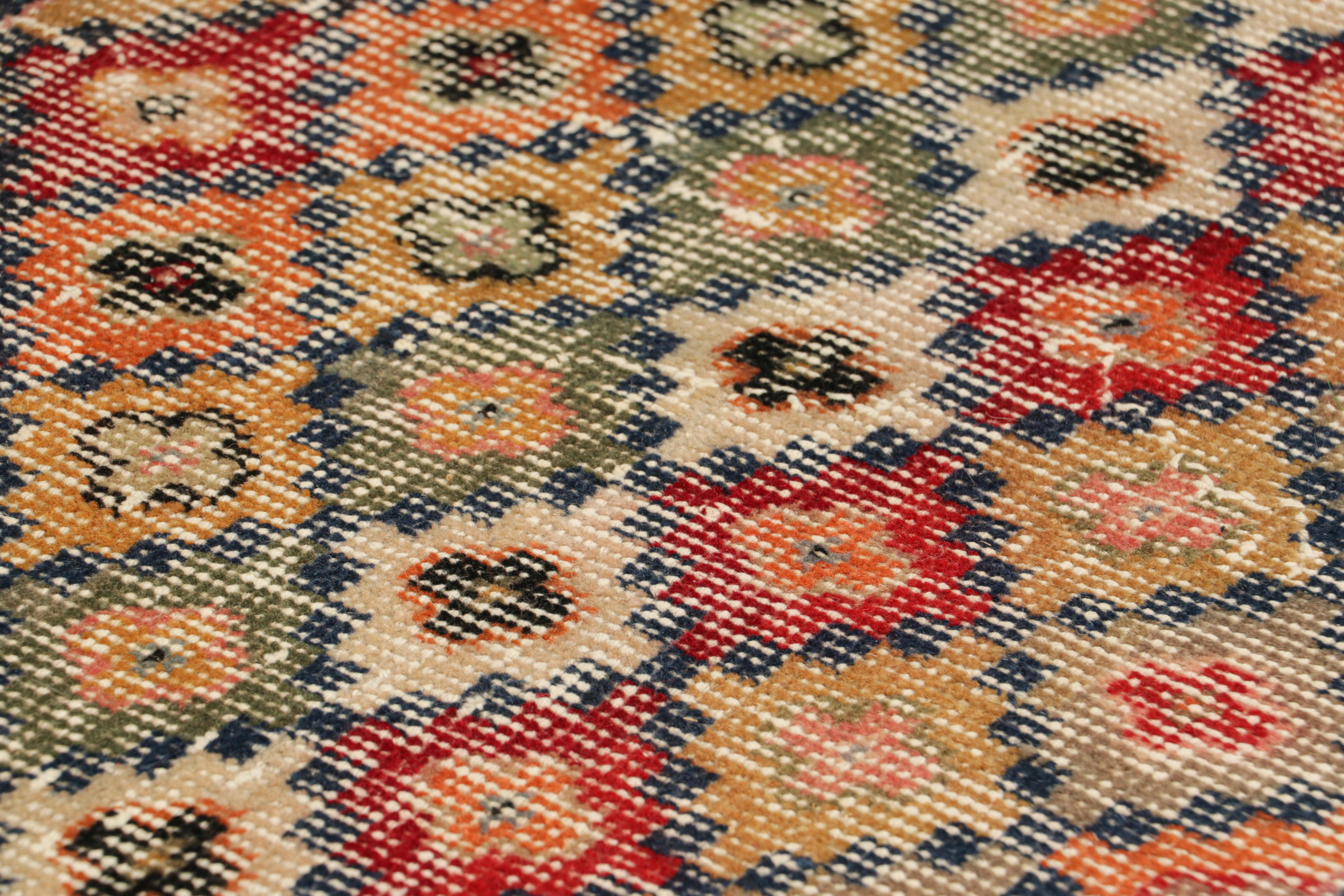 Hand-knotted in wool and originating from Turkey circa 1960 – 1970, this 1x4 vintage Zeki Müren runner rug is a unique addition to the Rug & Kilim Collection for its wide range of colors and diamond patterns across the field. 

On the Design: