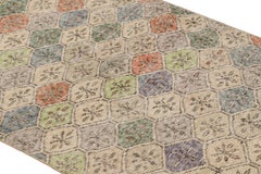 Vintage Zeki Müren Runner with Polychromatic Diamond Patterns, from Rug & Kilim