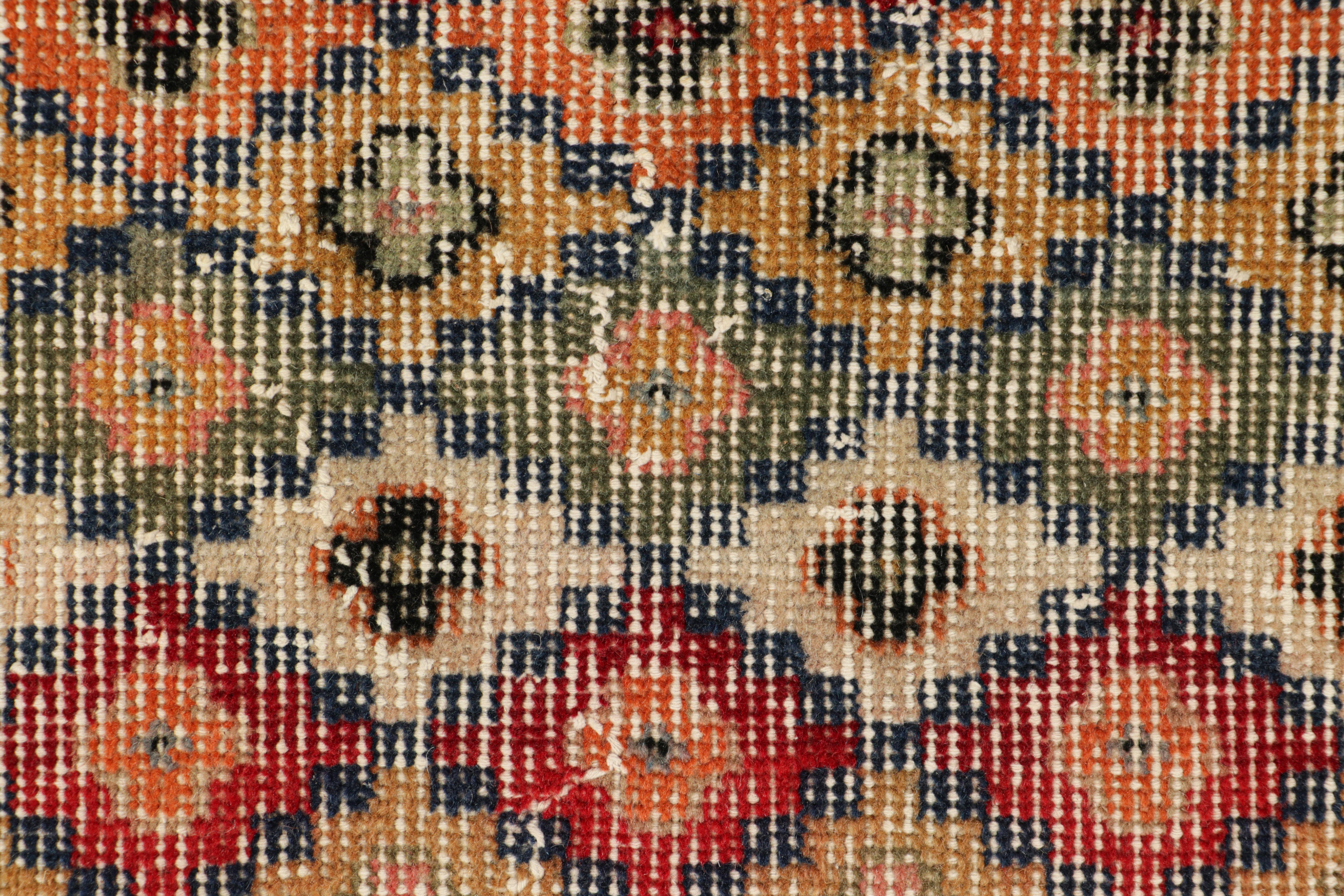 Turkish Vintage Zeki Müren Runner with Polychromatic Diamond Patterns, from Rug & Kilim For Sale