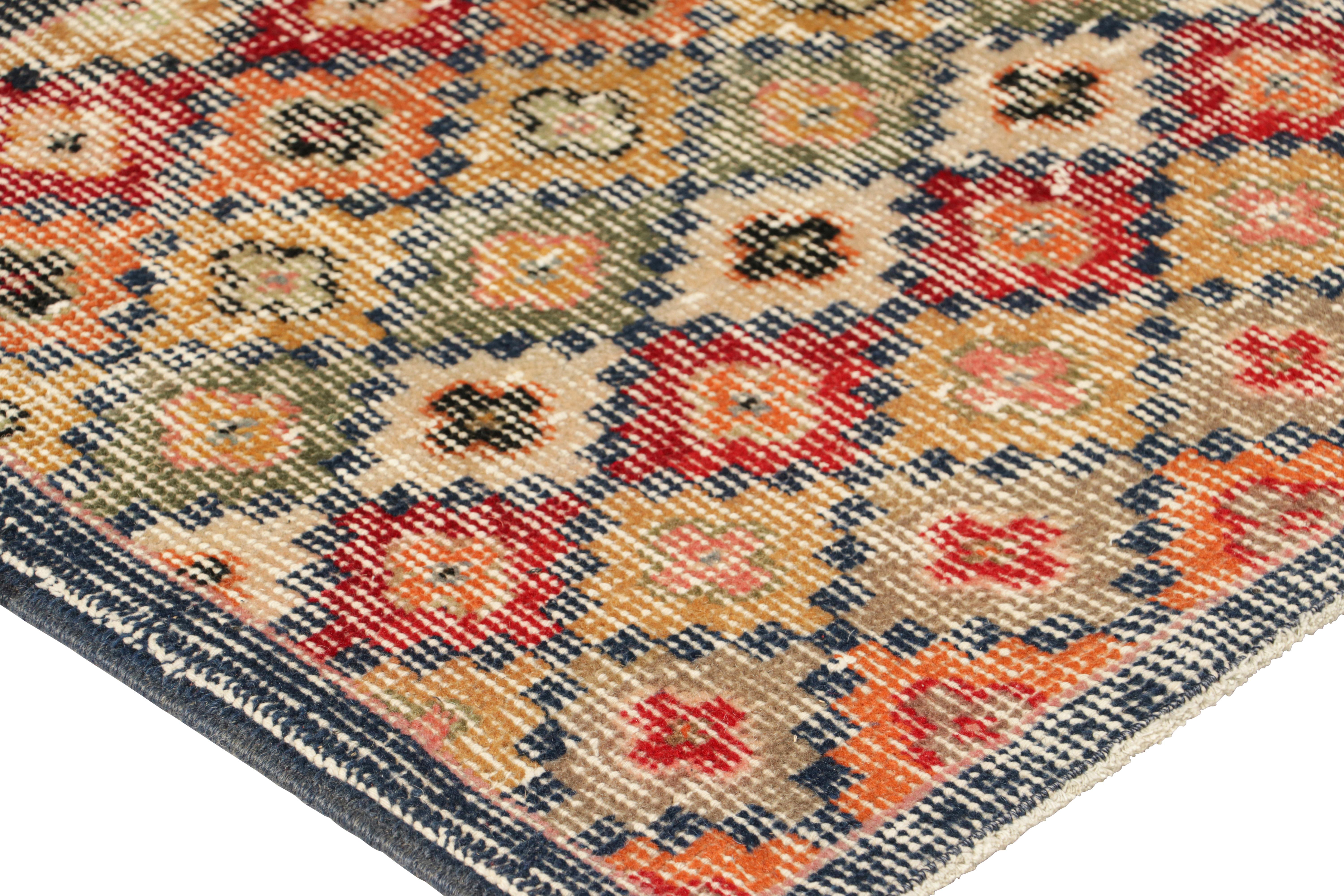 Mid-20th Century Vintage Zeki Müren Runner with Polychromatic Diamond Patterns, from Rug & Kilim For Sale