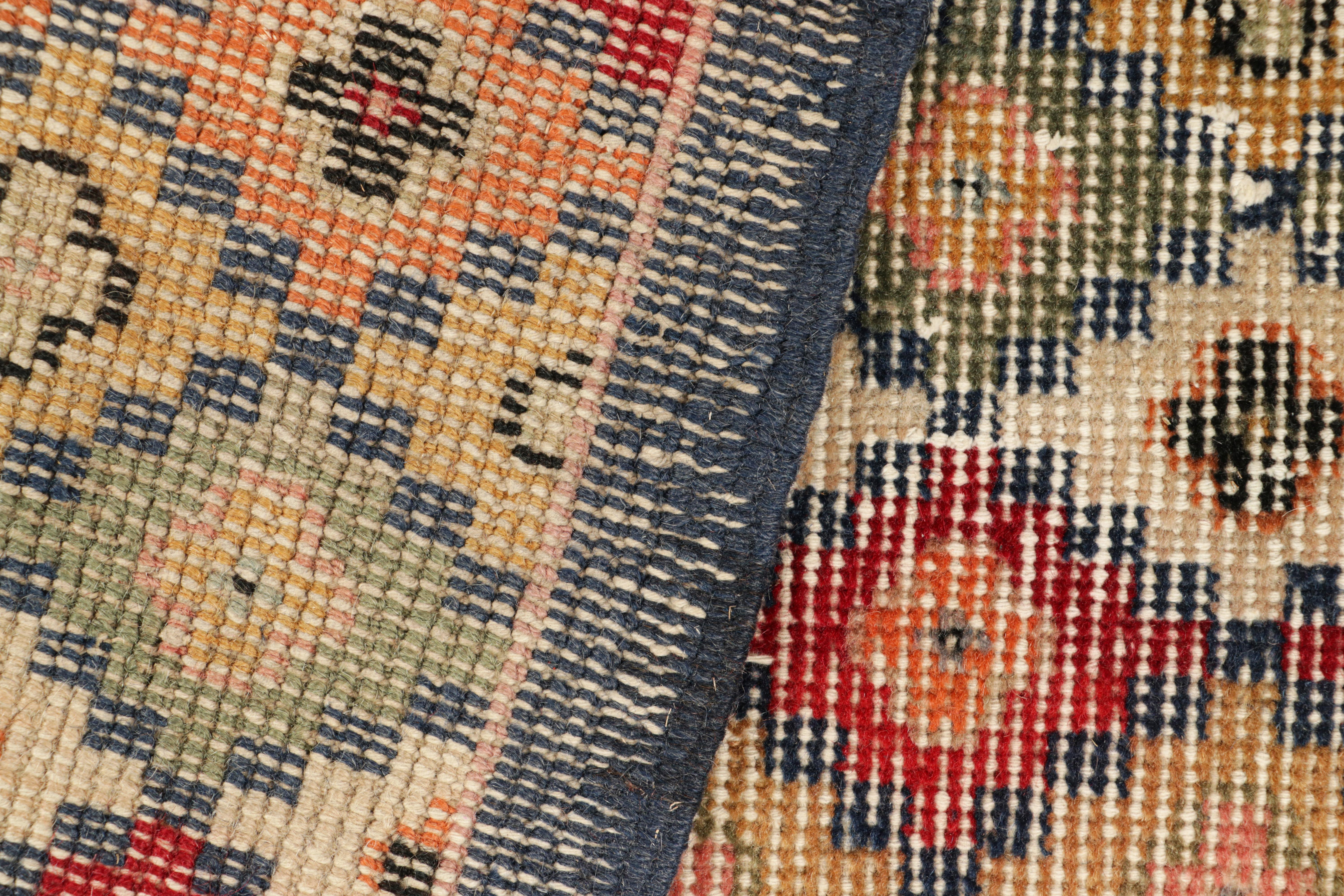 Wool Vintage Zeki Müren Runner with Polychromatic Diamond Patterns, from Rug & Kilim For Sale