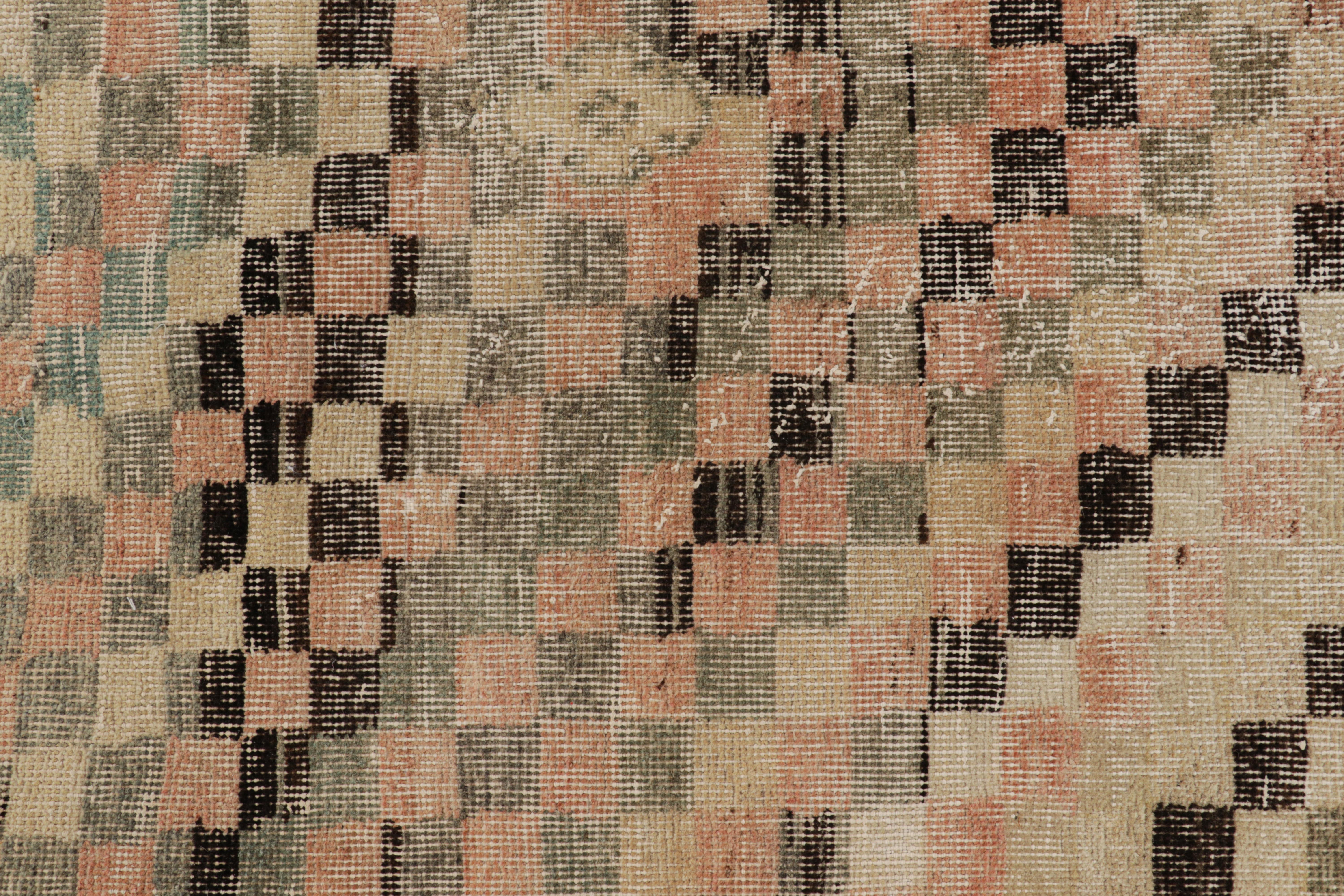 Turkish Vintage Zeki Müren Runner with Polychromatic Geometric Patterns from Rug & Kilim For Sale