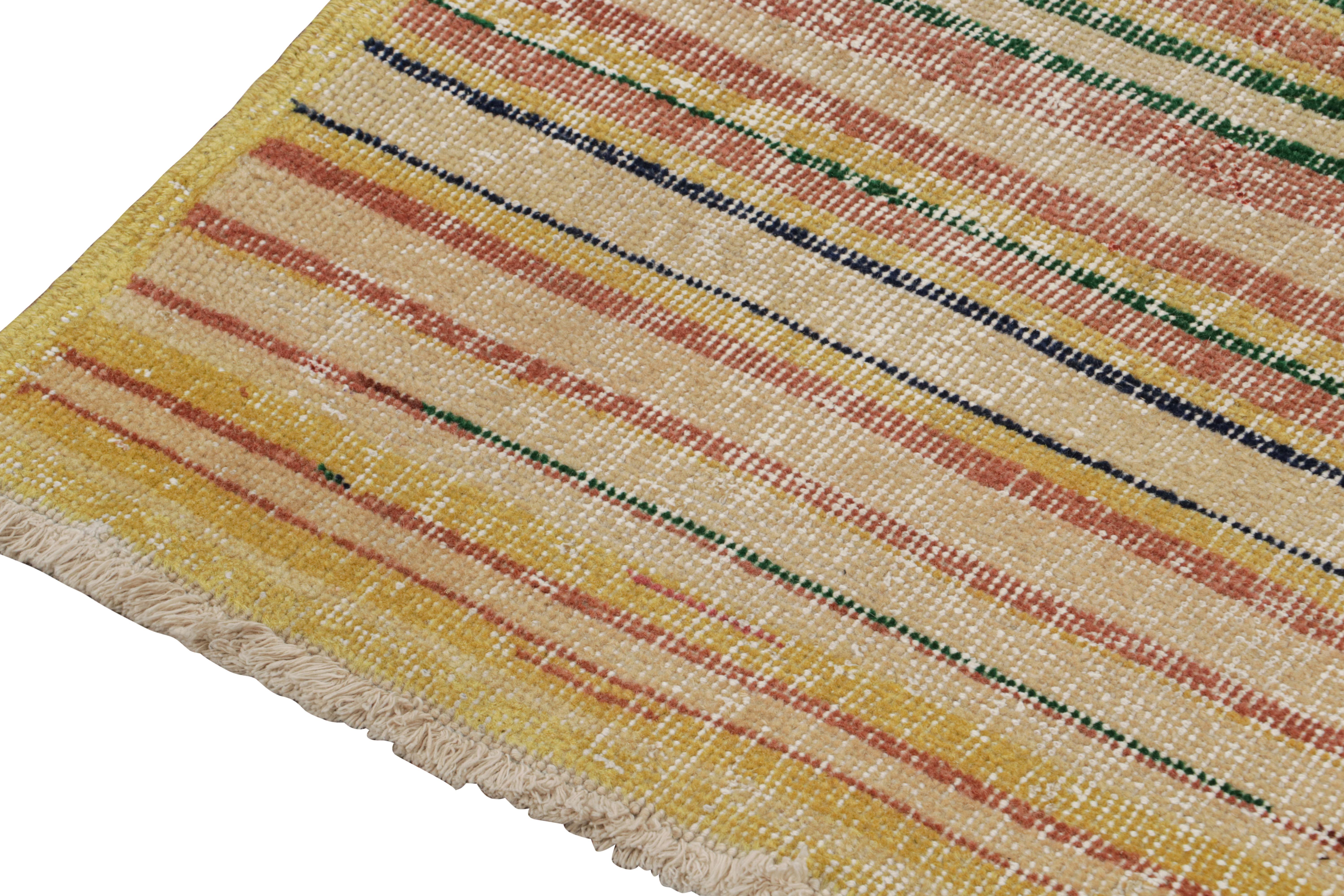 Vintage Zeki Müren Runner with Polychromatic Stripes by Rug & Kilim In Good Condition For Sale In Long Island City, NY