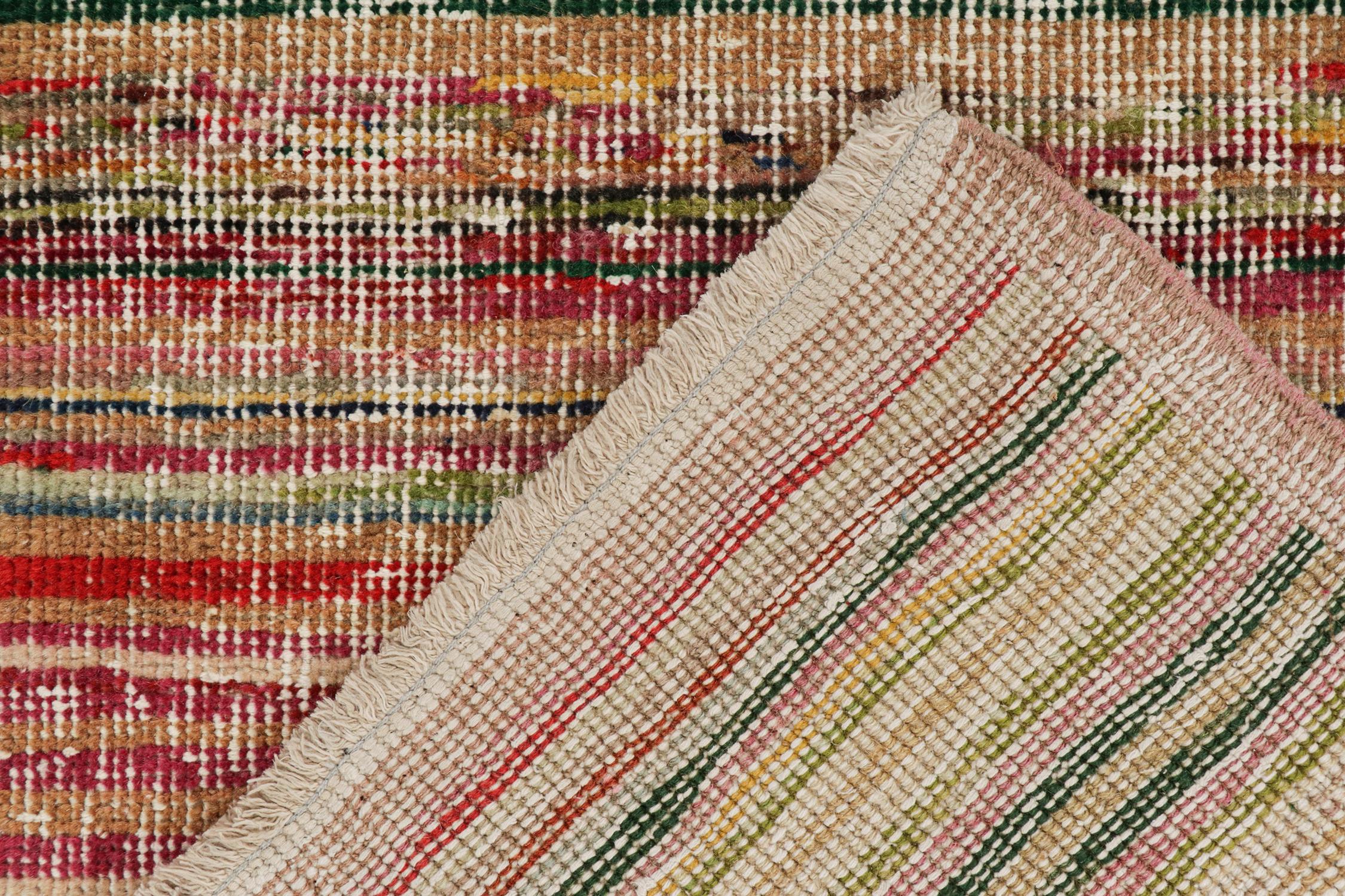Wool Vintage Zeki Müren Runner with Polychromatic Stripes by Rug & Kilim For Sale