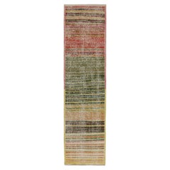 Vintage Zeki Müren Läufer mit polychromen Streifen von Rug & Kilim