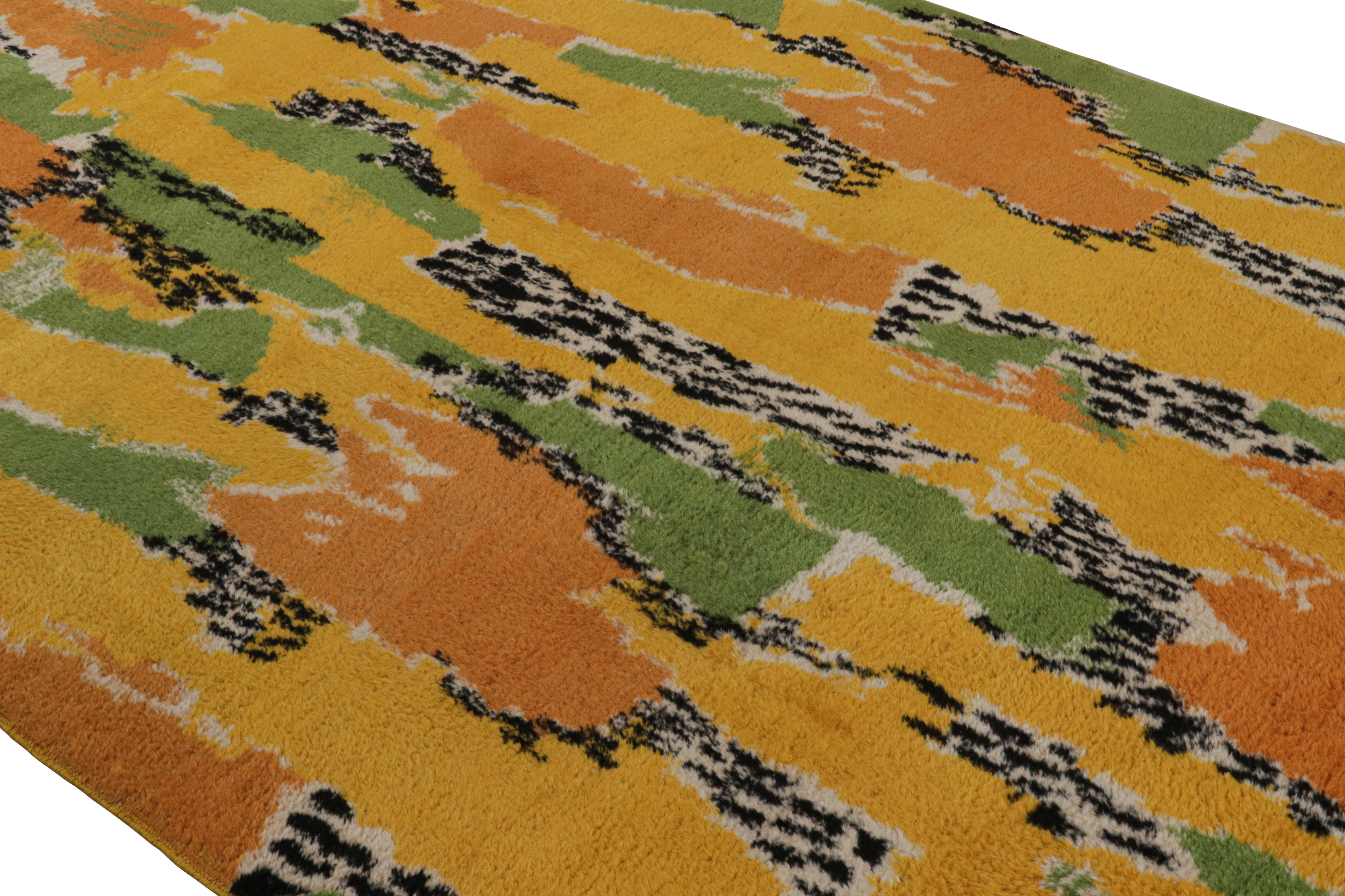 Vintage Zeki Müren signiert Art Deco Teppich mit abstrakten Mustern, von Rug & Kilim (Türkisch) im Angebot