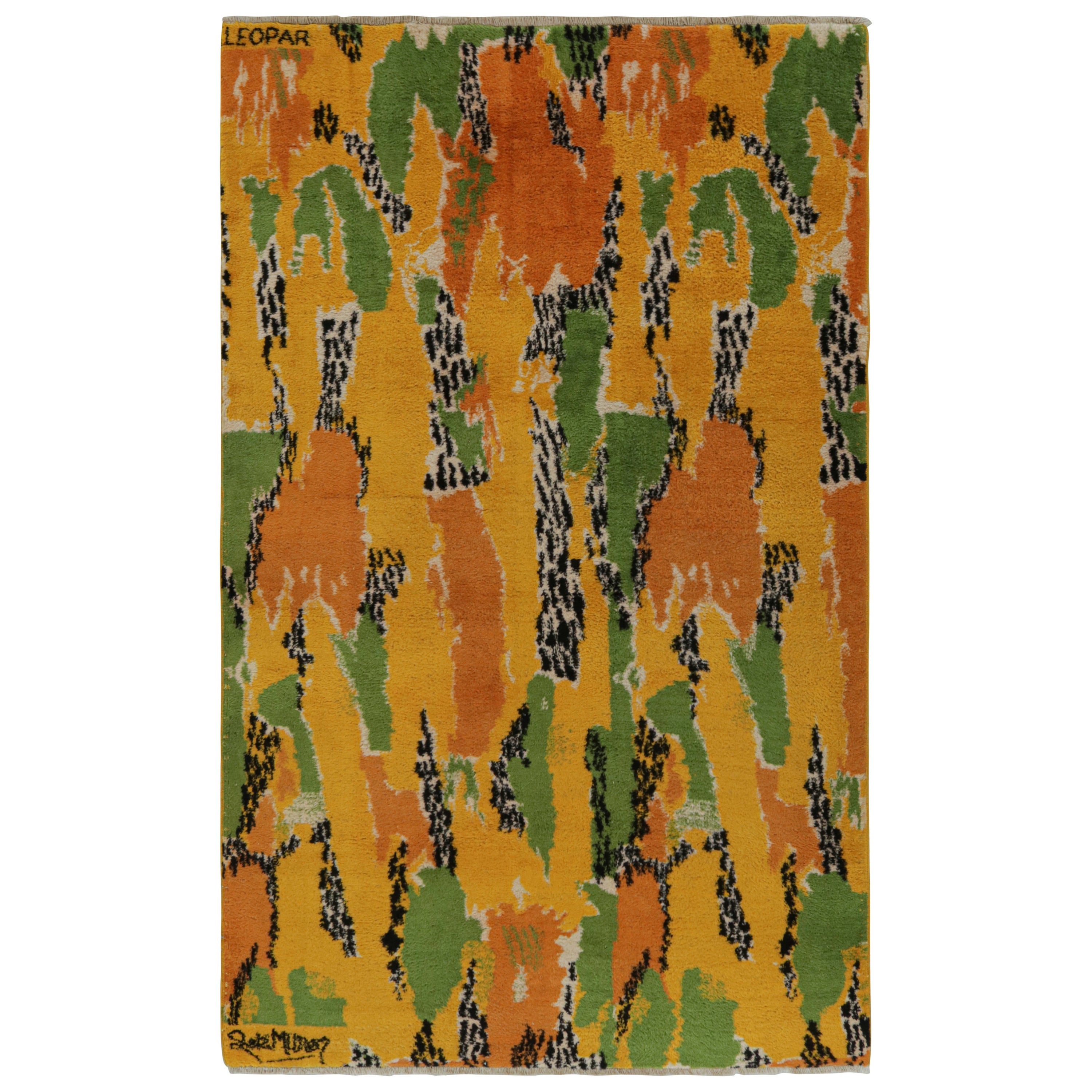 Vintage Zeki Müren Signed Art Deco Rug with Abstract patterns, from Rug & Kilim For Sale