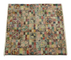 Vintage Zeki Múren Square Rug in Polychromatic Geometric Patterns  Rug & Kilim