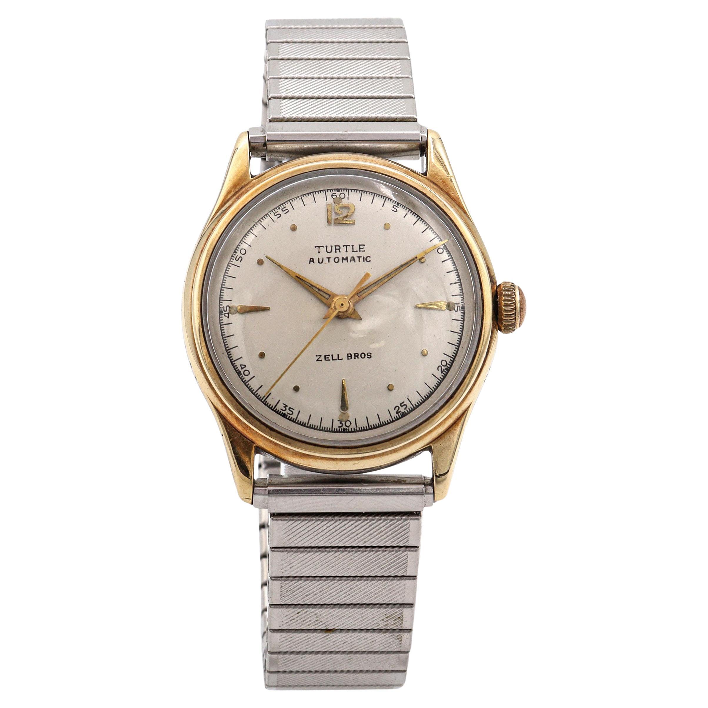 Reloj automático de hombre Vintage Zell Bros Turtle de acero inoxidable en venta