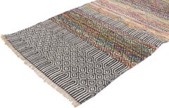 Vintage Zemmour Berber Moroccan Kilim Rug with Boho Chic Tribal Style