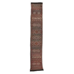 Marokkanischer Flachgewebe-Teppich Zemmour im Vintage-Stil, 03'07 x 20'04
