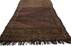 Vintage Zemmour Moroccan Hanbel Rug Kilim Runner