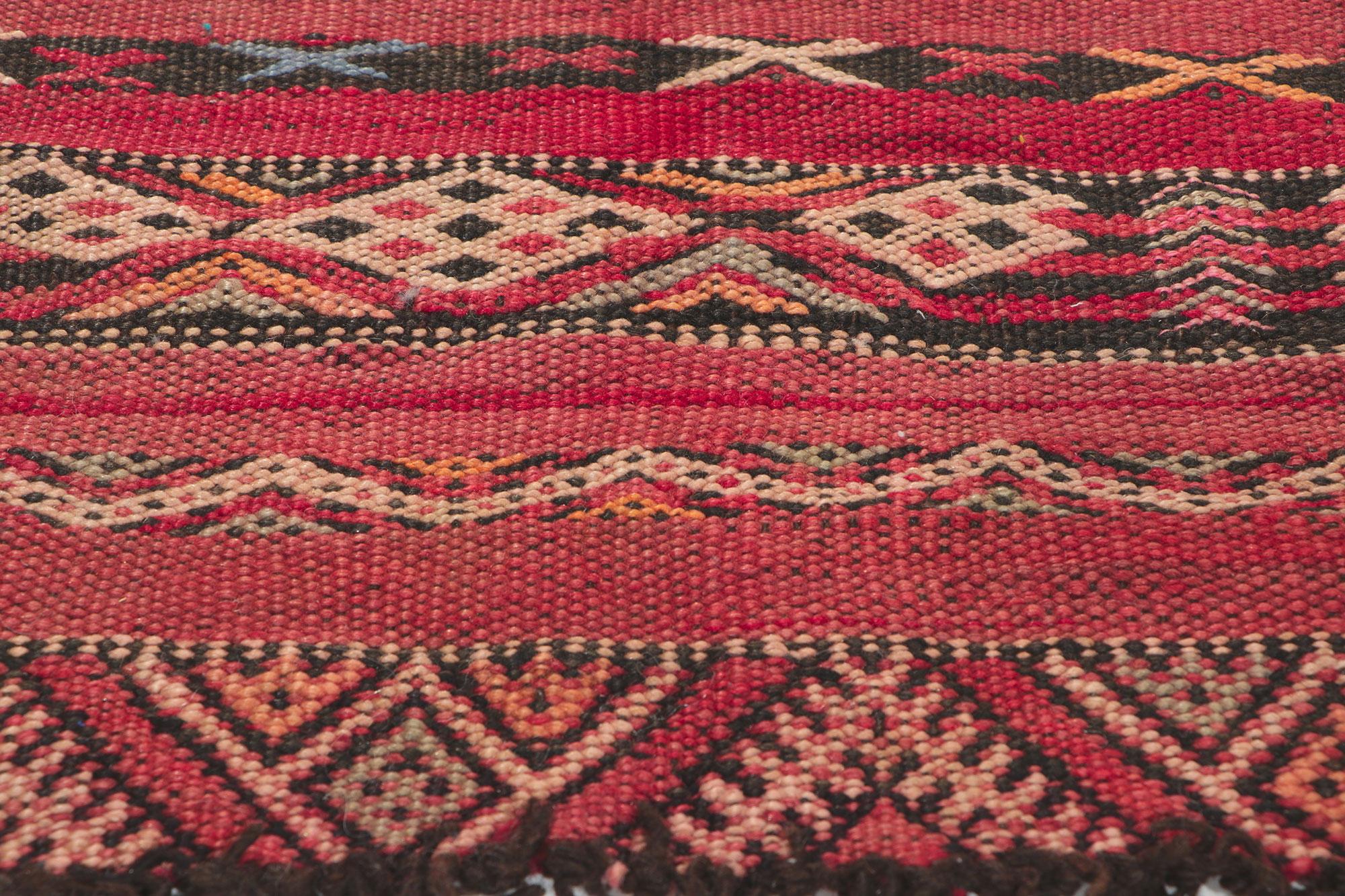 Laine Tapis Kilim marocain Zemmour vintage en vente