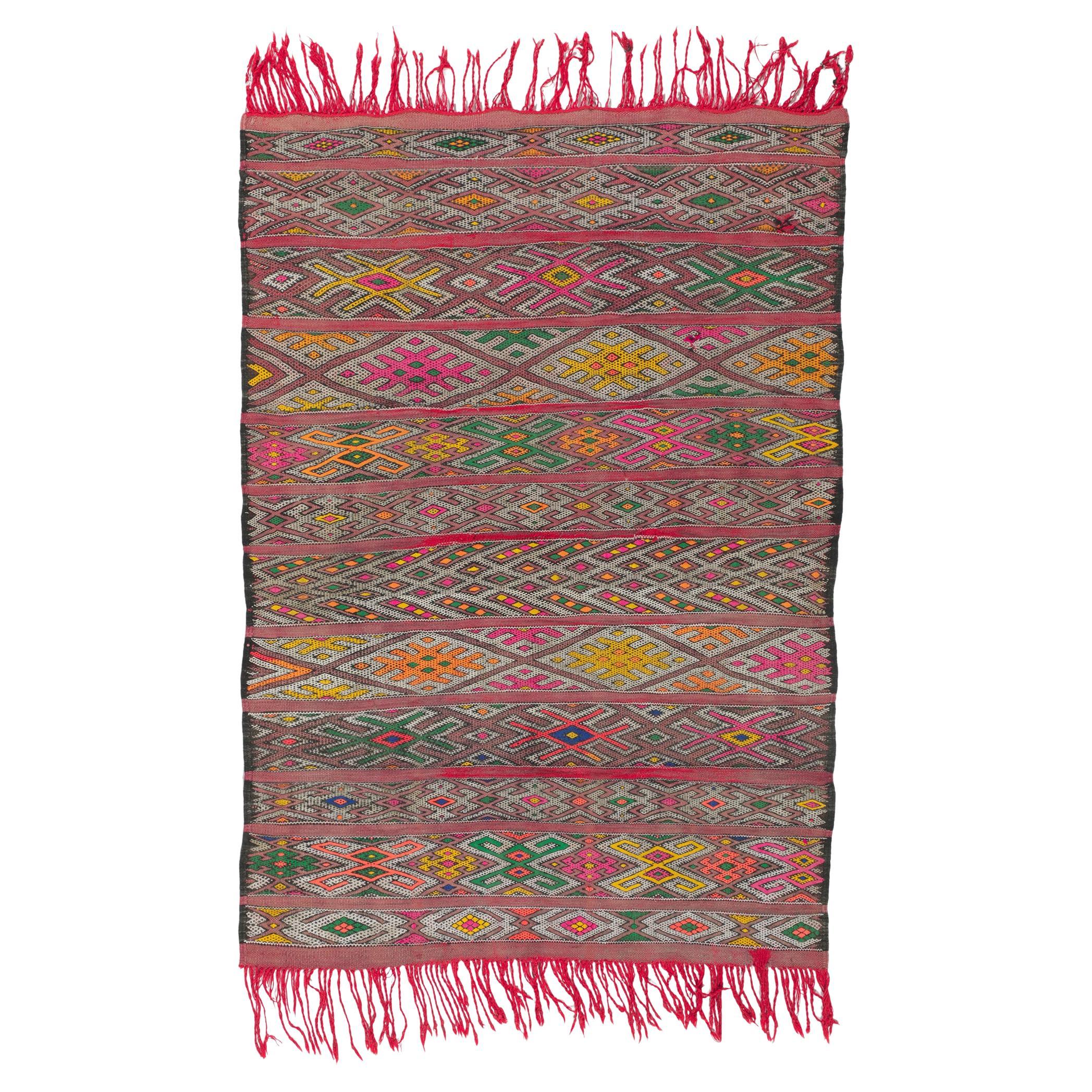 Vintage Zemmour Moroccan Kilim Rug