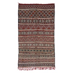 Vintage Zemmour Moroccan Kilim Rug with Tribal Style