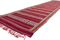 Vintage Zemmour Moroccan Kilim Runner, 03'08 x 16'04