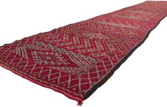 Tapis de couloir Kilim marocain Zemmour vintage