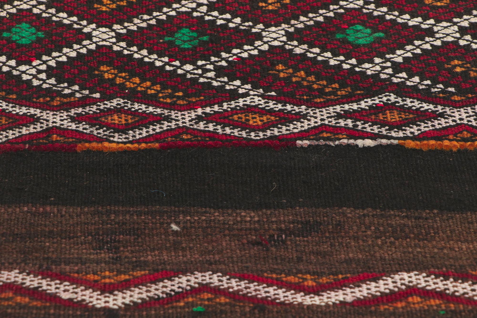 Vintage Zemmour Moroccan Kilim Runner In Good Condition For Sale In Dallas, TX