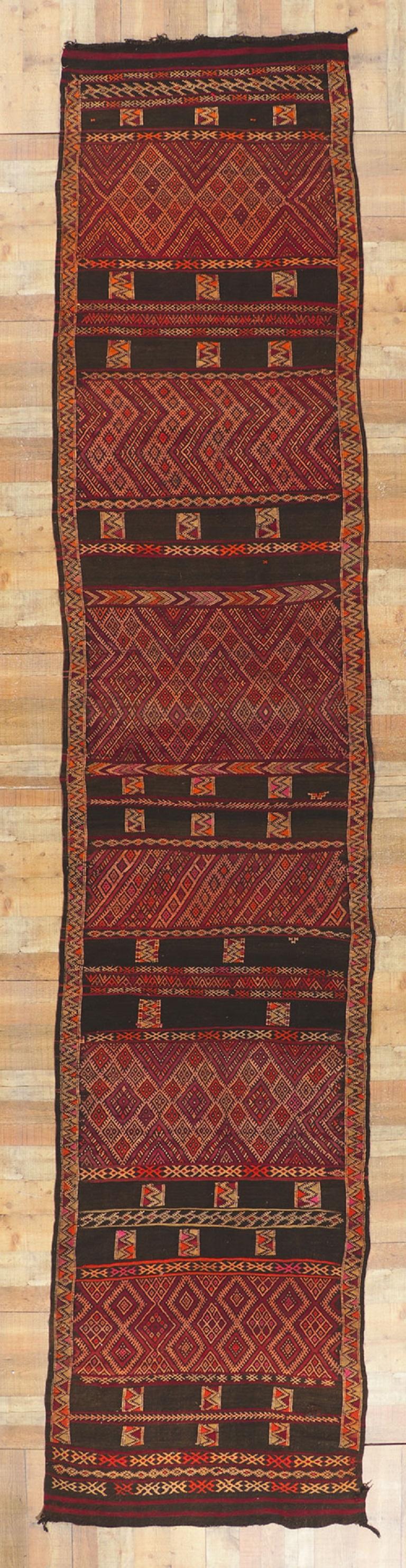 Alfombra bereber de mediados de siglo Zemmour marroquí Kilim, 03'09 x 18'04 en venta 1
