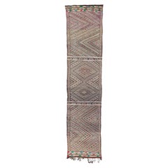 Vintage Zemmour Moroccan Kilim Runner