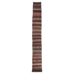 Tapis de couloir Kilim marocain Zemmour vintage