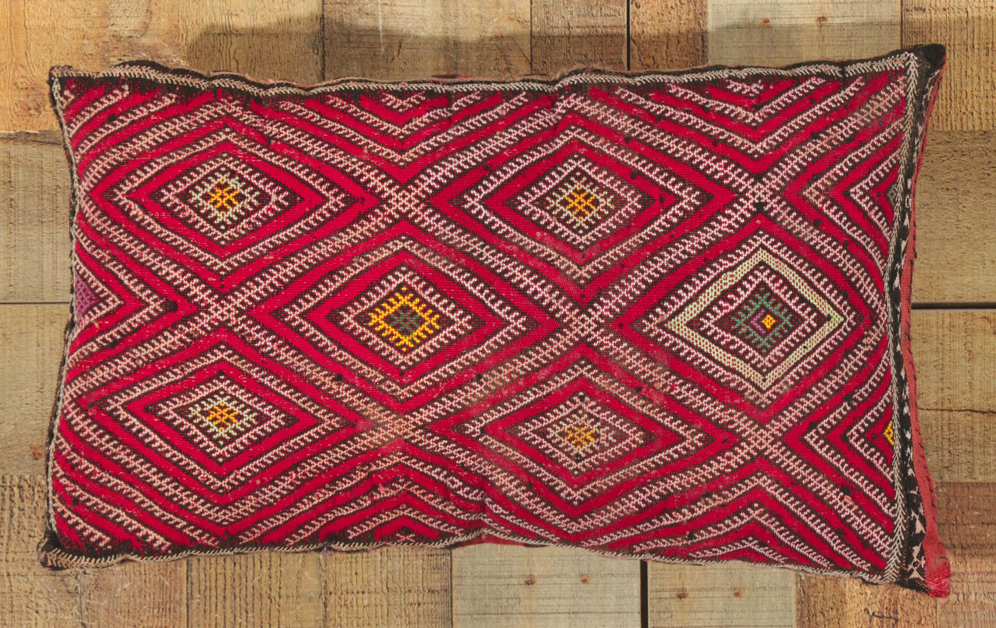 Vintage Zemmour Moroccan Rug Pillow by Berber Tribes of Morocco For Sale 1