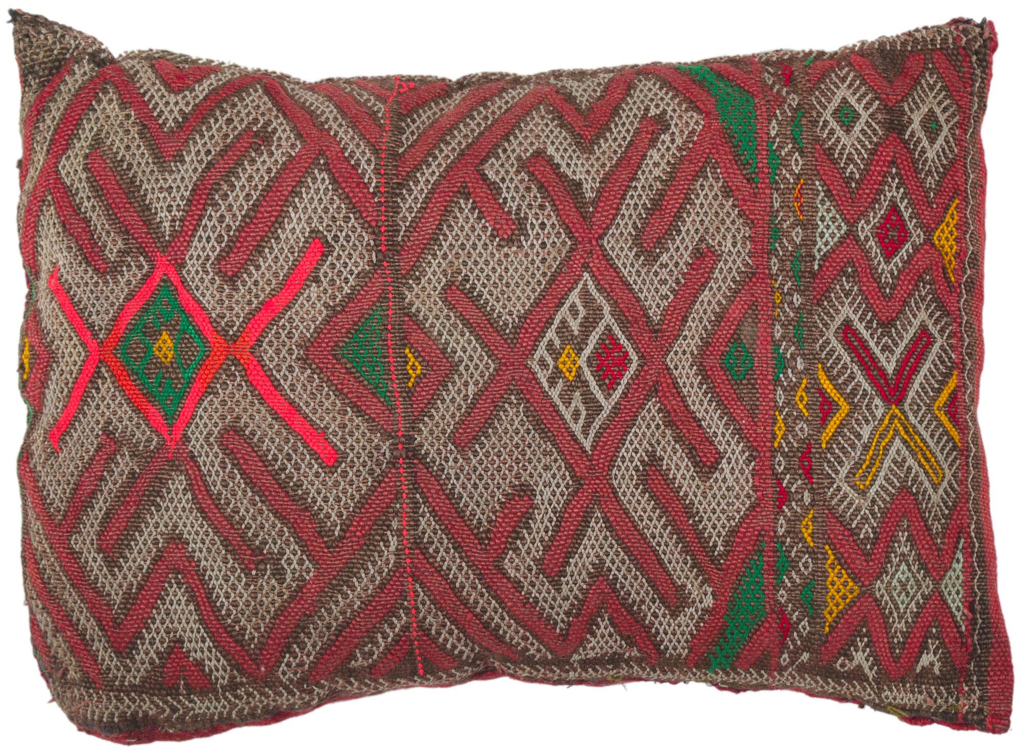 Vintage Zemmour Moroccan Rug Pillow by Berber Tribes of Morocco For Sale 2
