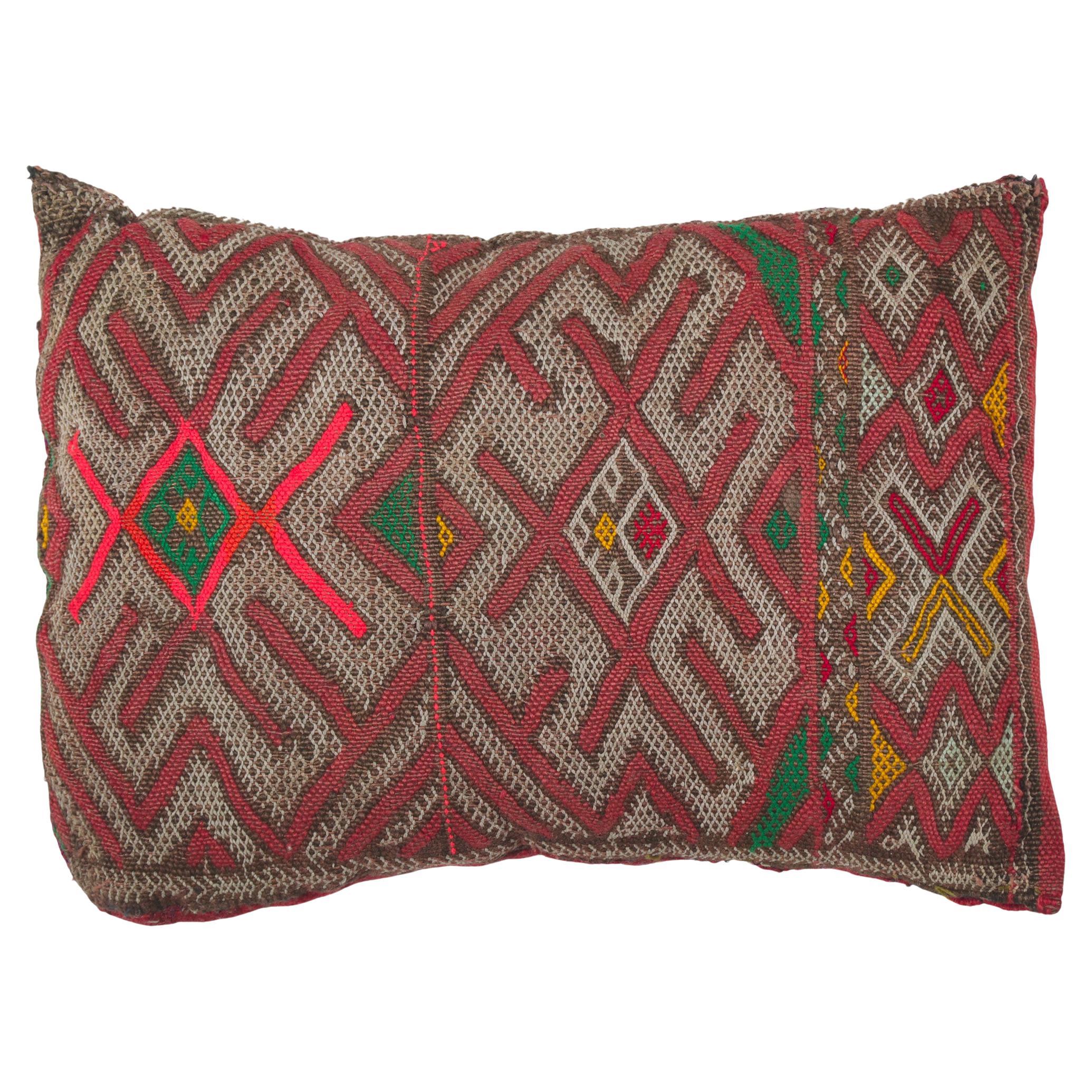 Vintage Zemmour Moroccan Rug Pillow by Berber Tribes of Morocco For Sale