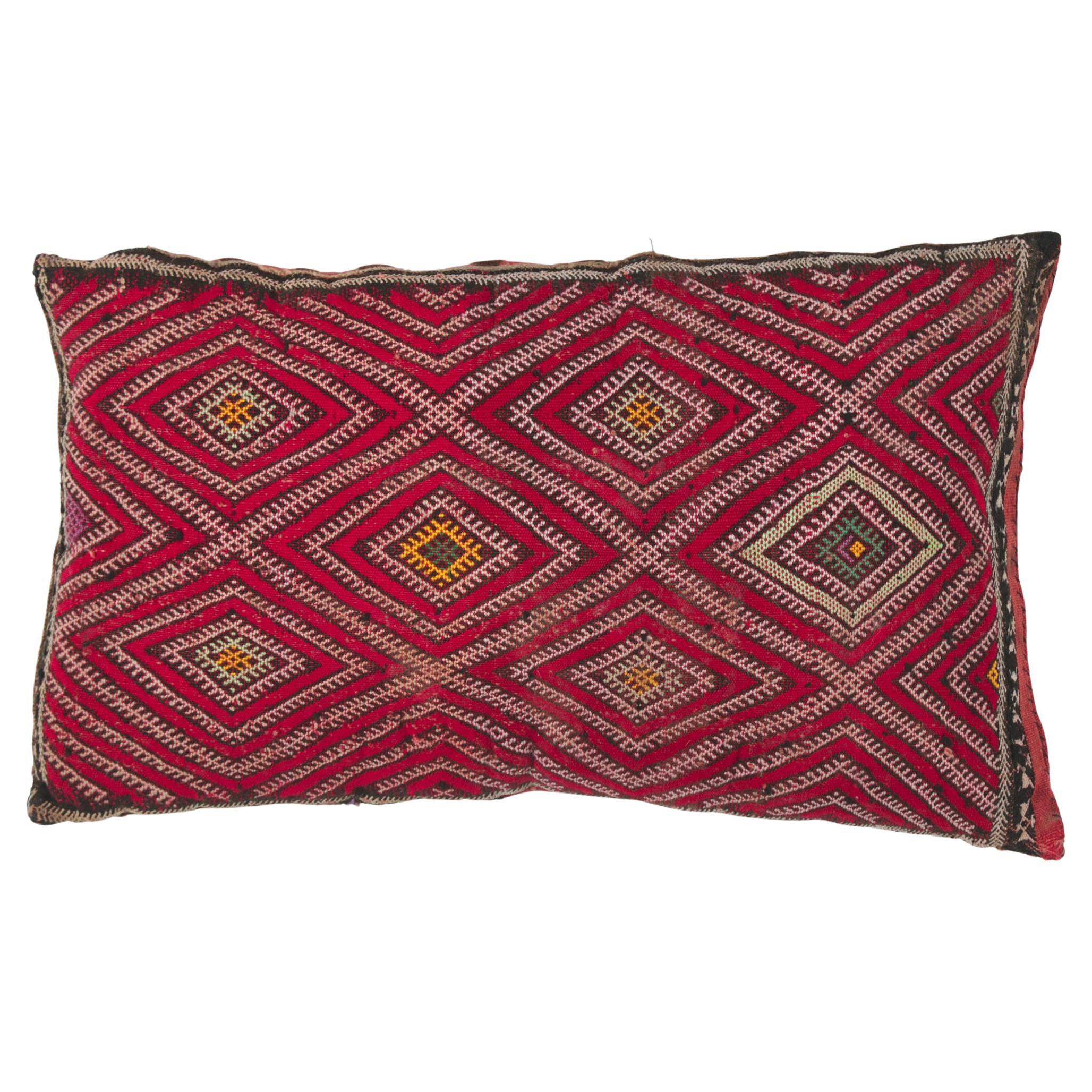Vintage Zemmour Moroccan Rug Pillow by Berber Tribes of Morocco For Sale