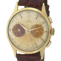 Vintage Zenith 18kt Gold Manual-Wind Chronograph, c.1950s