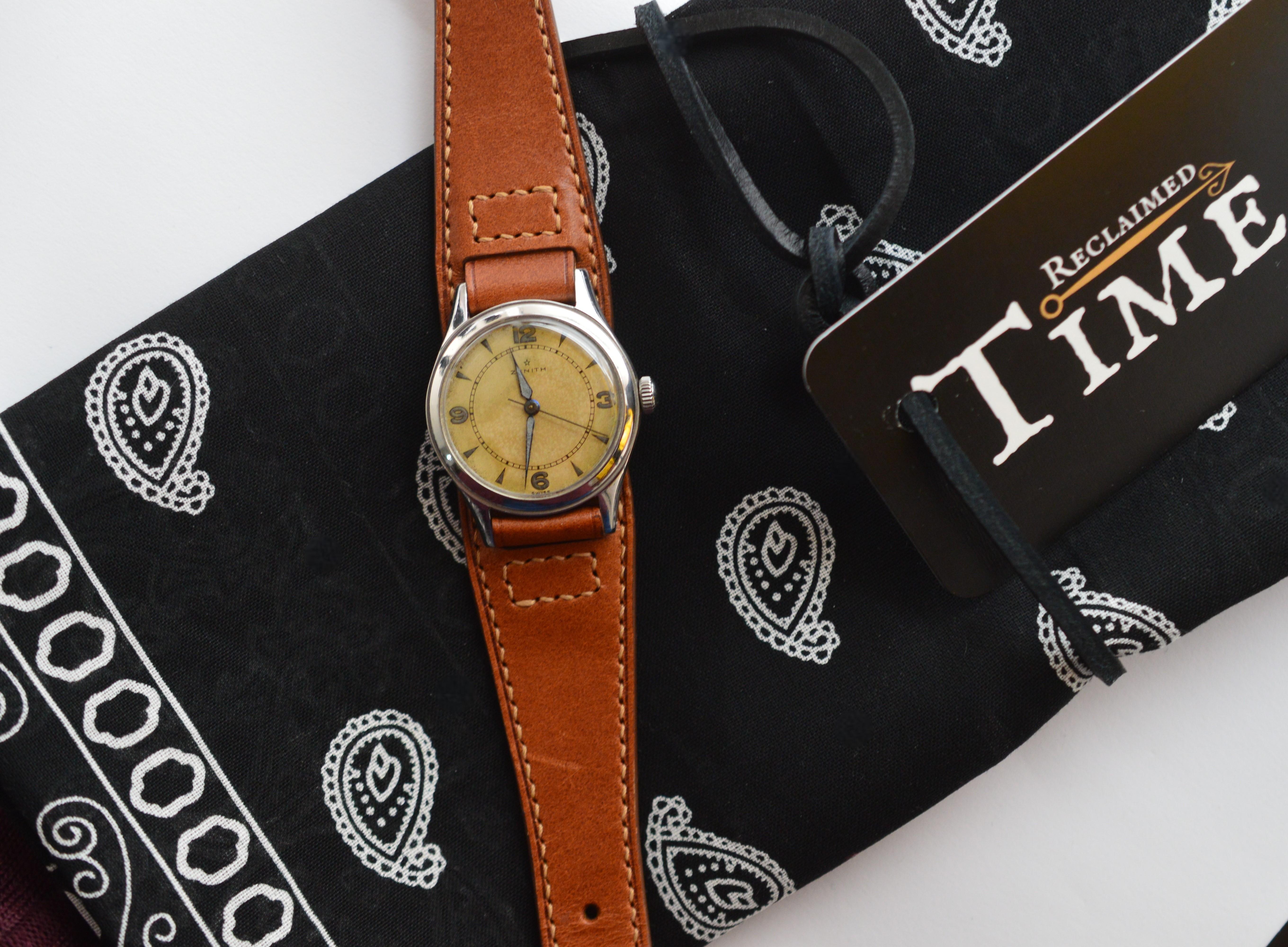 Vintage Zenith 1940er Jahre Armbanduhr im Angebot 6