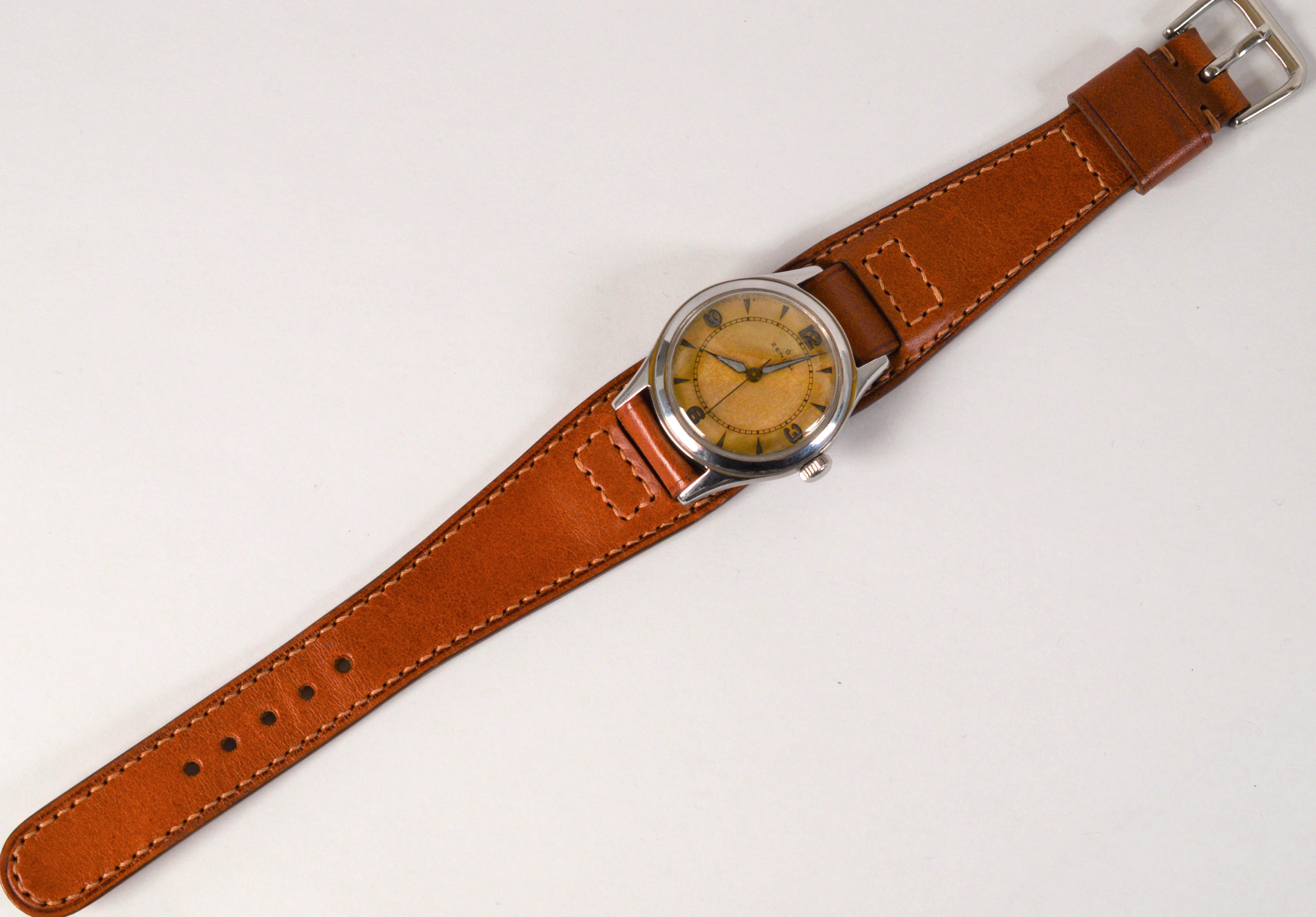 Vintage Zenith 1940er Jahre Armbanduhr Herren im Angebot
