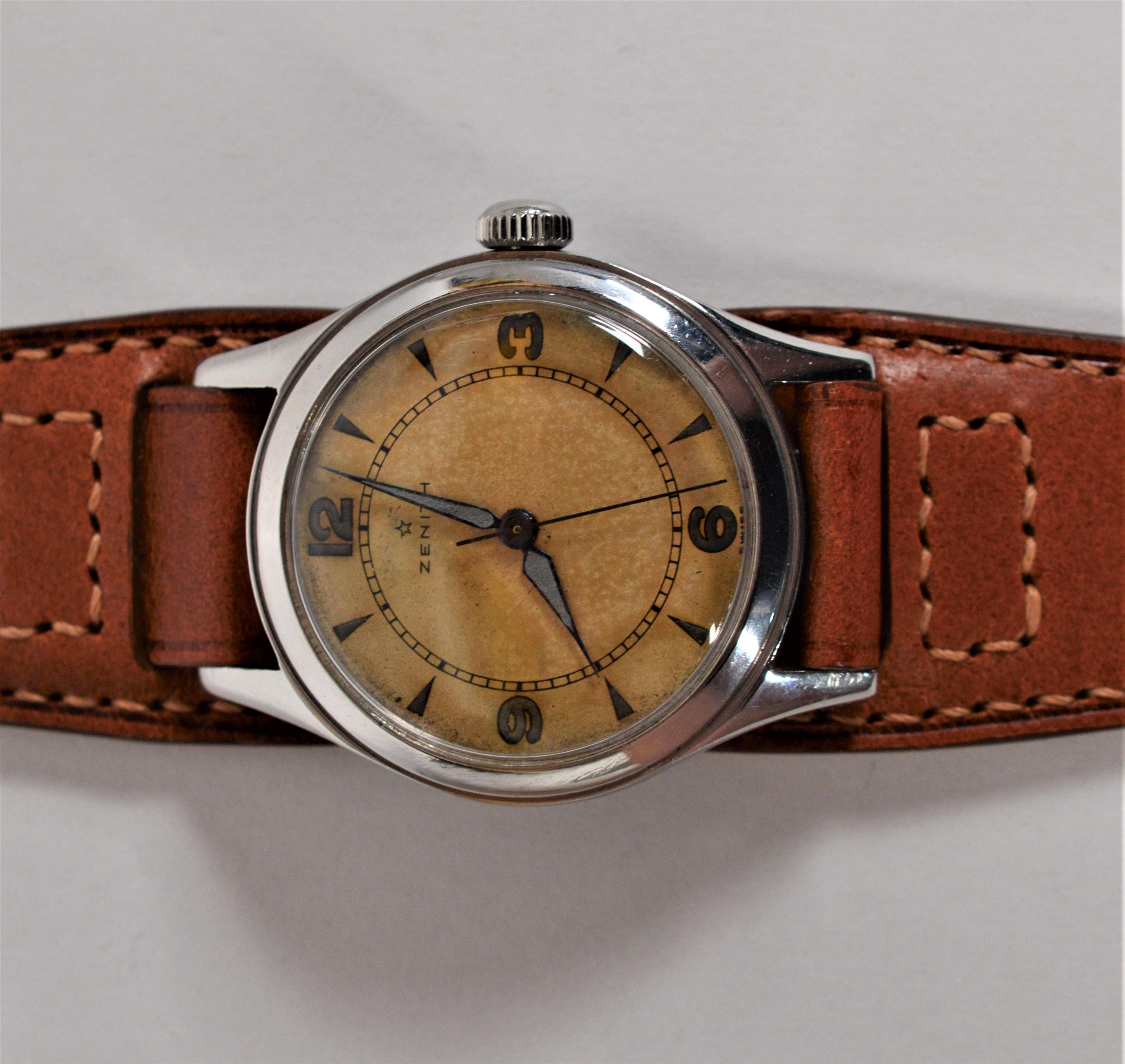 Zenith Montre-bracelet vintage des années 1940 en vente 1