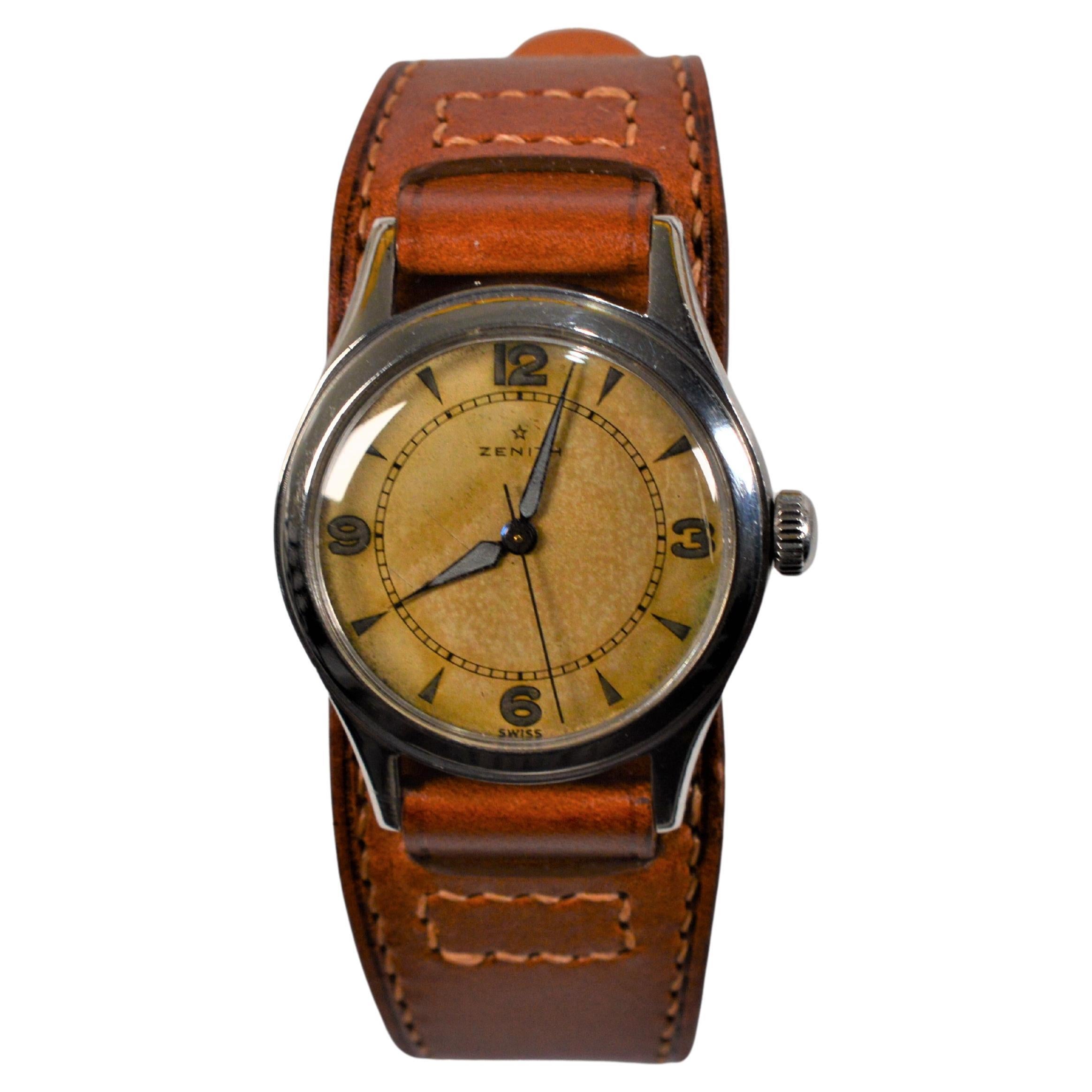 Vintage Zenith 1940er Jahre Armbanduhr im Angebot 2