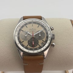 Vintage Zenith El Primero A386 Chronograph 38mm Stainless Steel Patina Dial