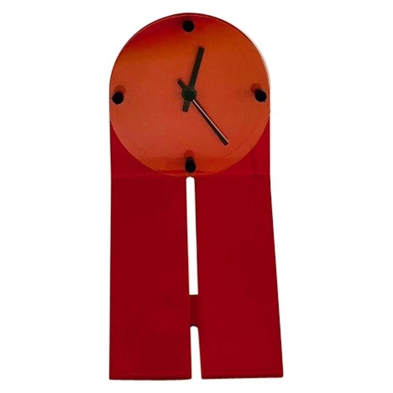 Vintage Zig Metal Clock by Seccose “Clocky Clock” For Sale