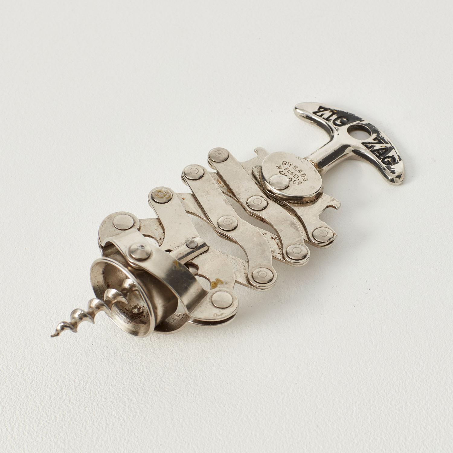 Early 20th Century Jules Bart Zig Zag fish corkscrew - France, 1920s For Sale