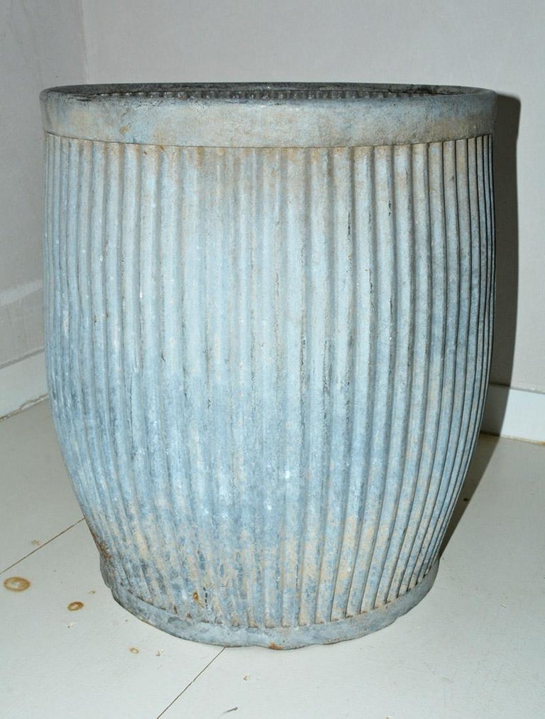 Vintage Zinc Barrel at 1stDibs zinc barrel planters, zinc barrels