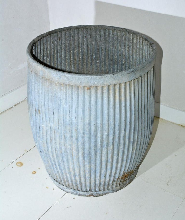 Vintage Zinc Barrel at 1stDibs zinc barrel planters, zinc barrels