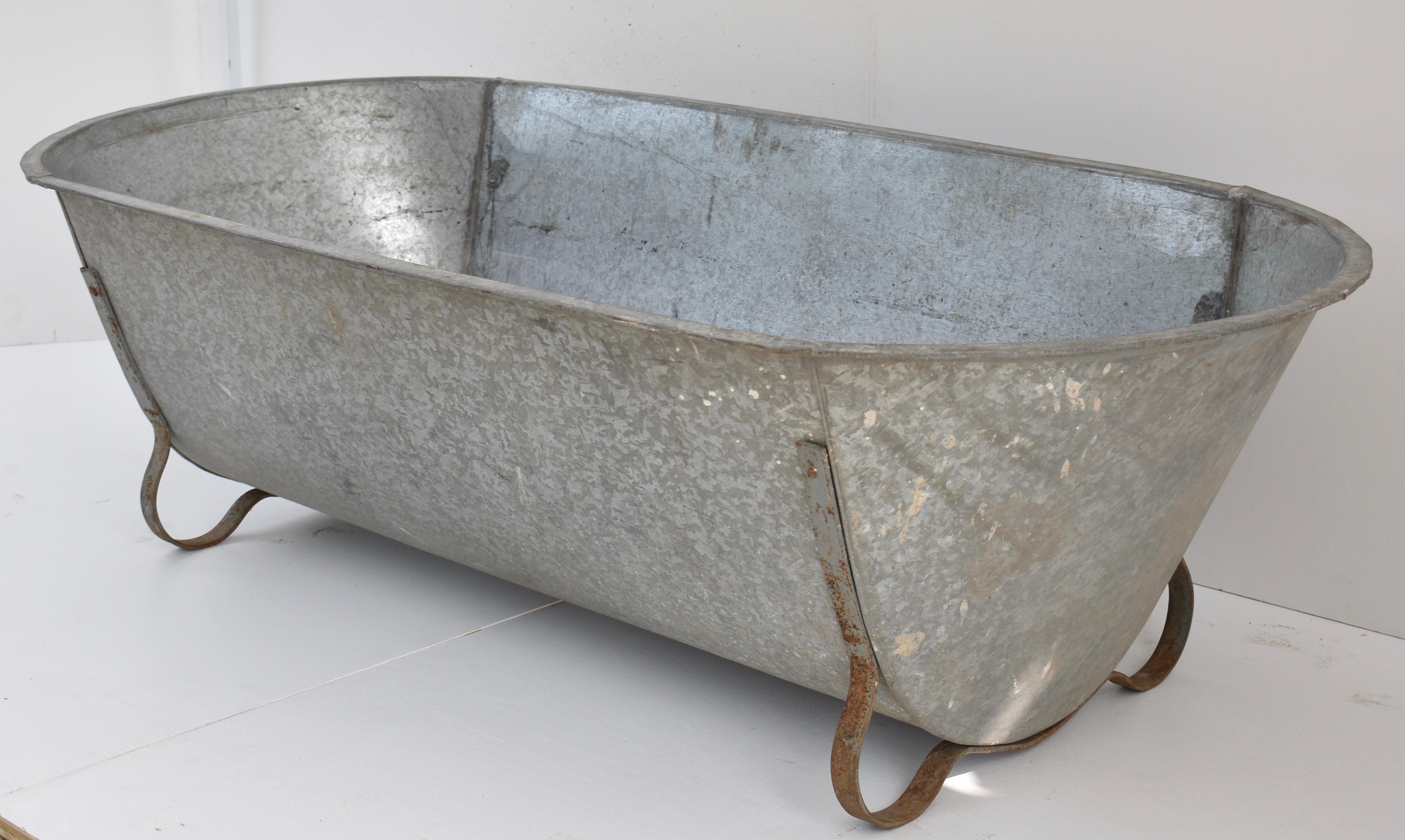vintage galvanized bathtub