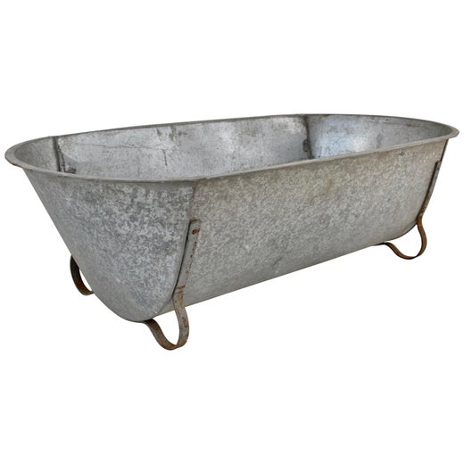 Vintage Zinc Bathtub at 1stDibs | vintage galvanized bathtub, zinc tub,  vintage galvanized bathtub for sale