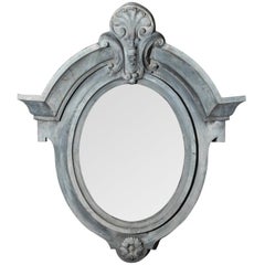 Vintage Zinc Cartouche Mirror, circa 1900s