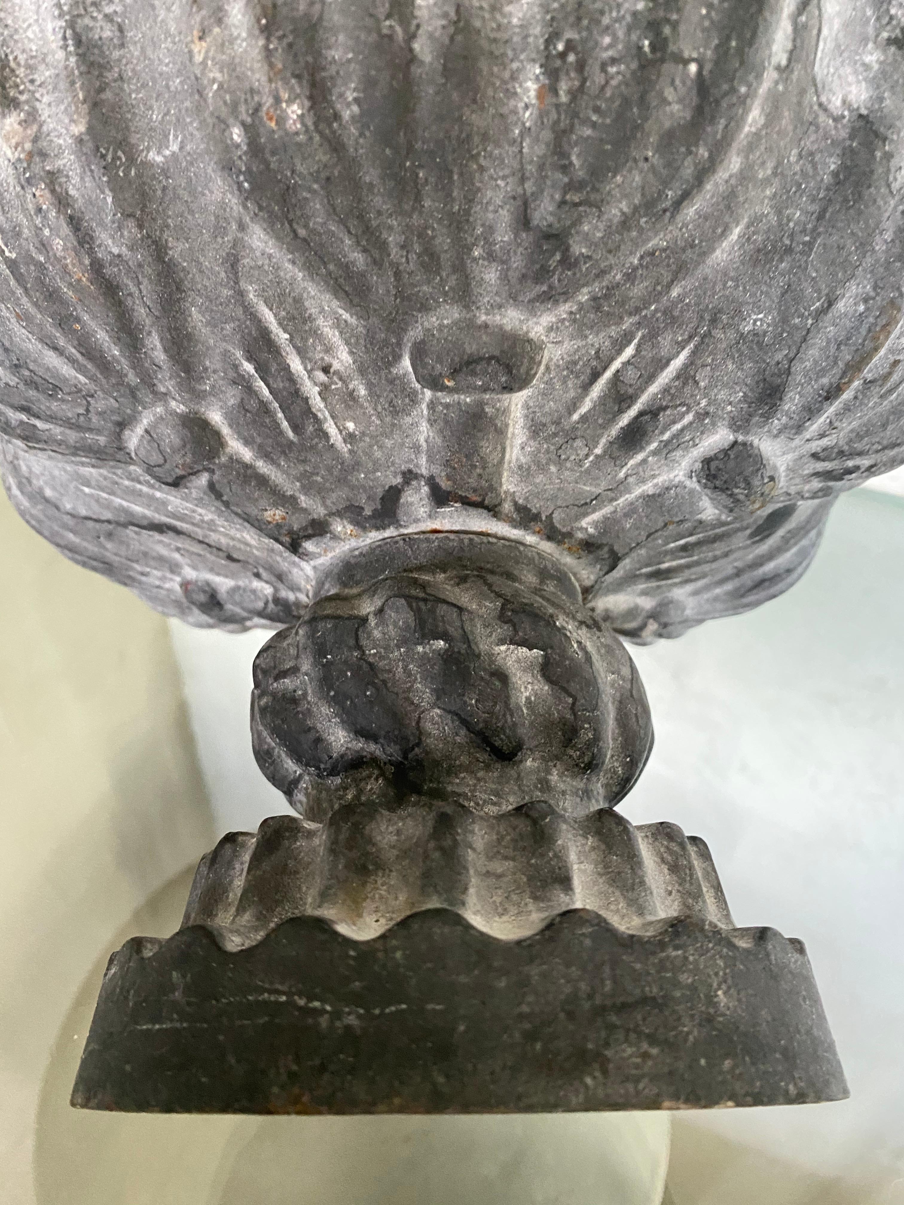Contemporary Vintage Zinc like Iron Footed Center Piece