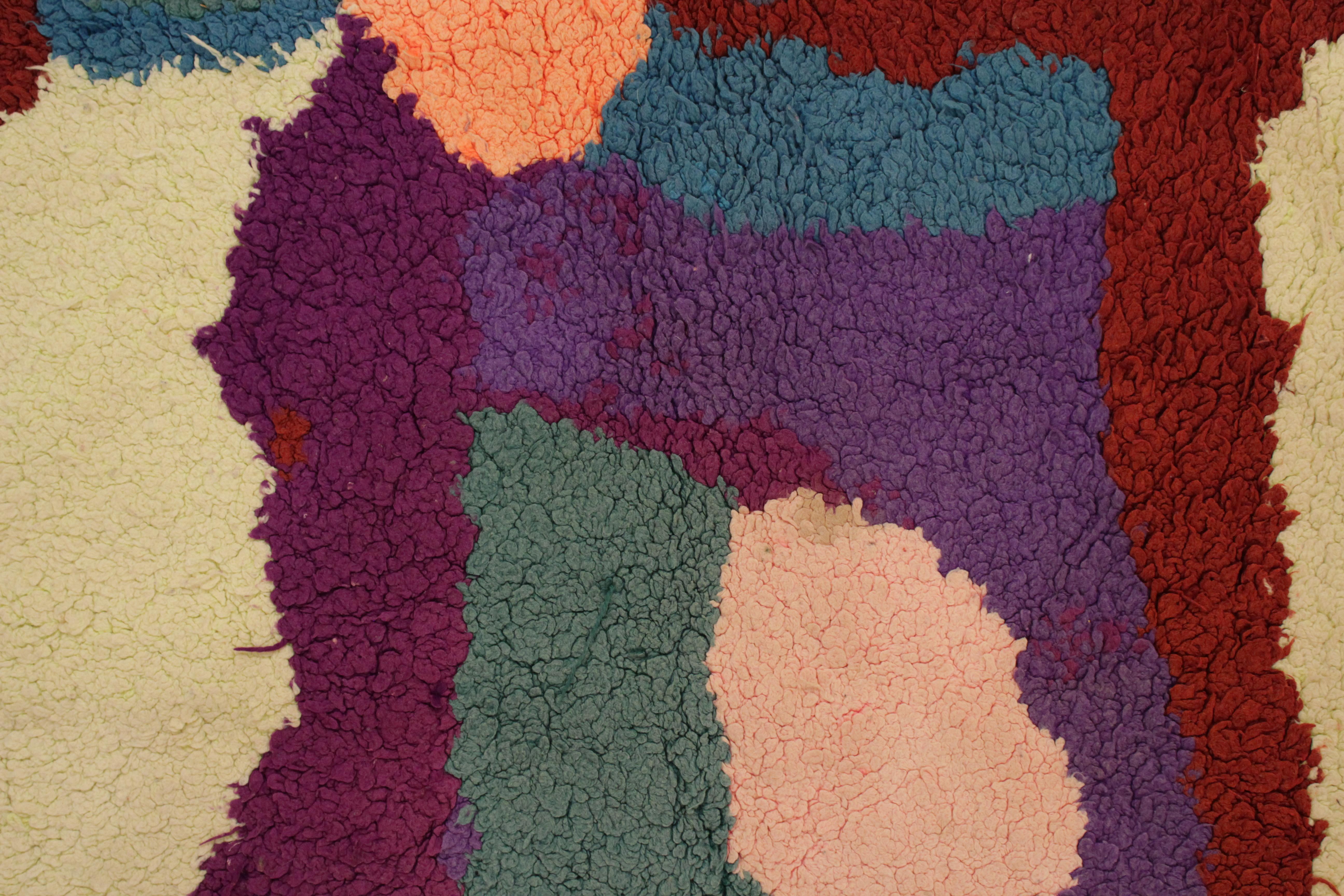 Vintage Zindhek Marokkanischer Berberteppich mit abstraktem Muster (Baumwolle) im Angebot