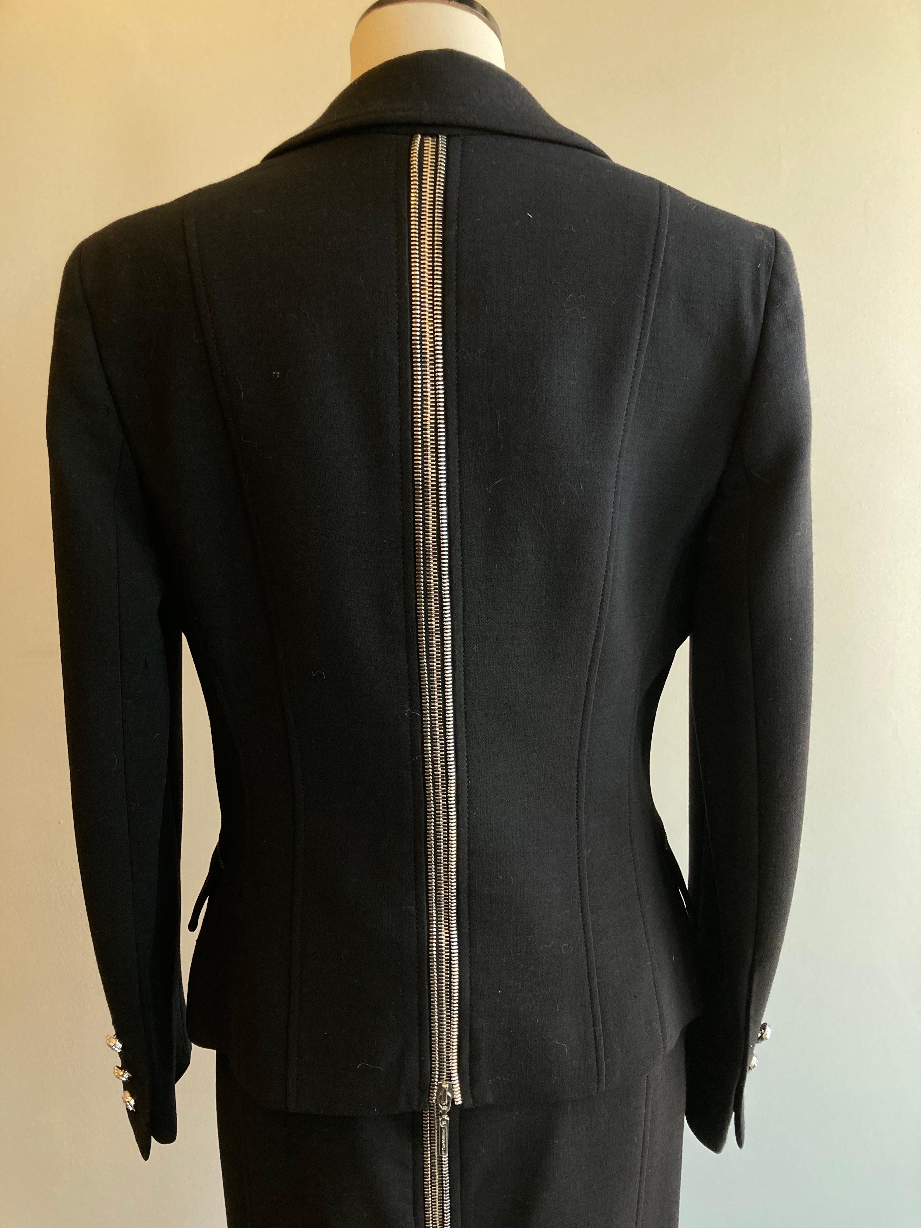 Vintage Zipped Skirt Suit For Sale 2