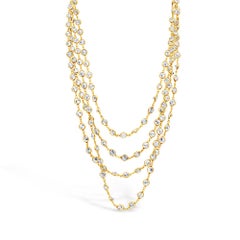 Vintage Gold Tone Diamante By The Yard Necklace Circa 2004