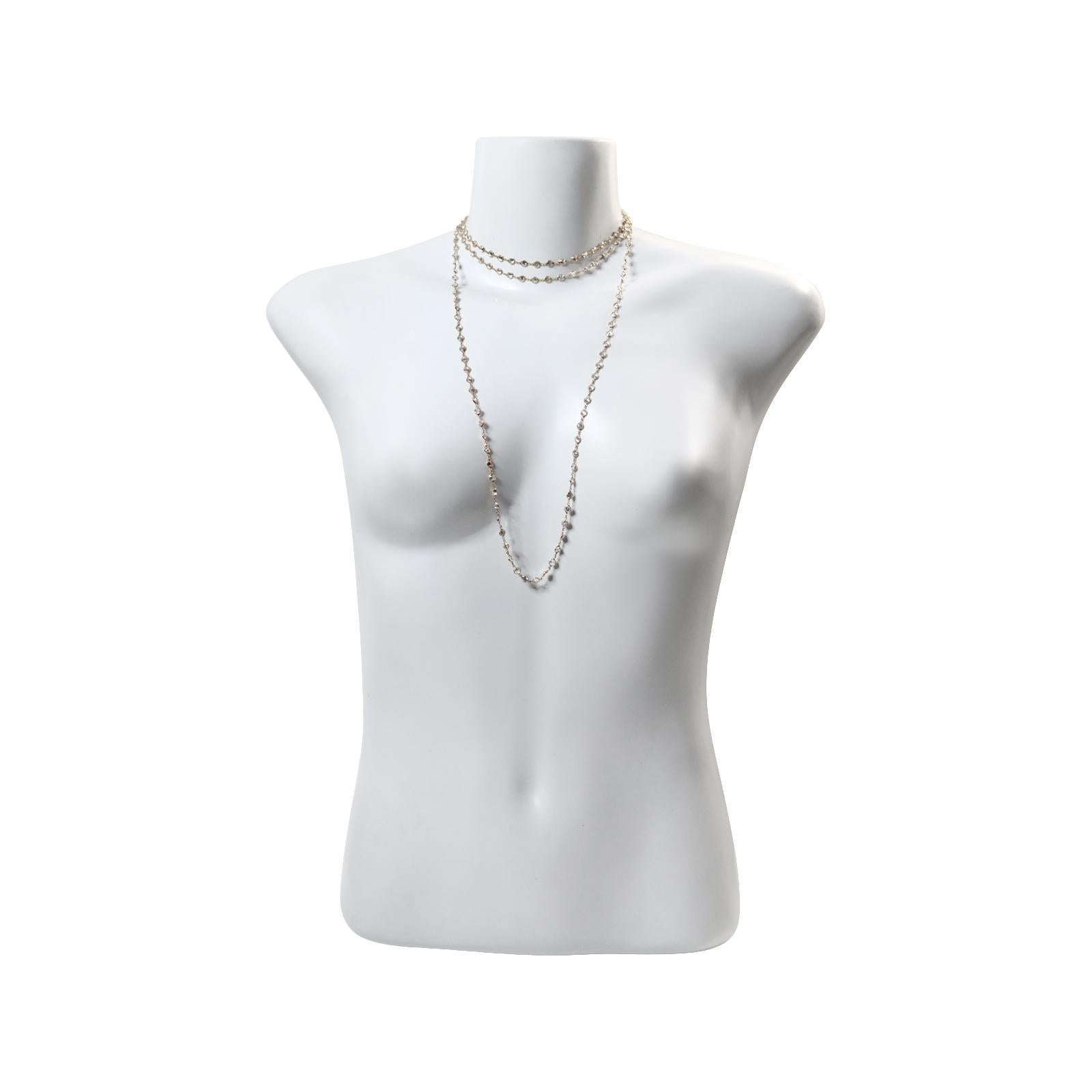 Vintage Zircon By the Yard Gold Tone Necklace Circa 2004 en vente 1