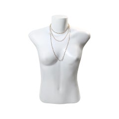 Vintage Zircon By the Yard Gold Tone Necklace Circa 2004