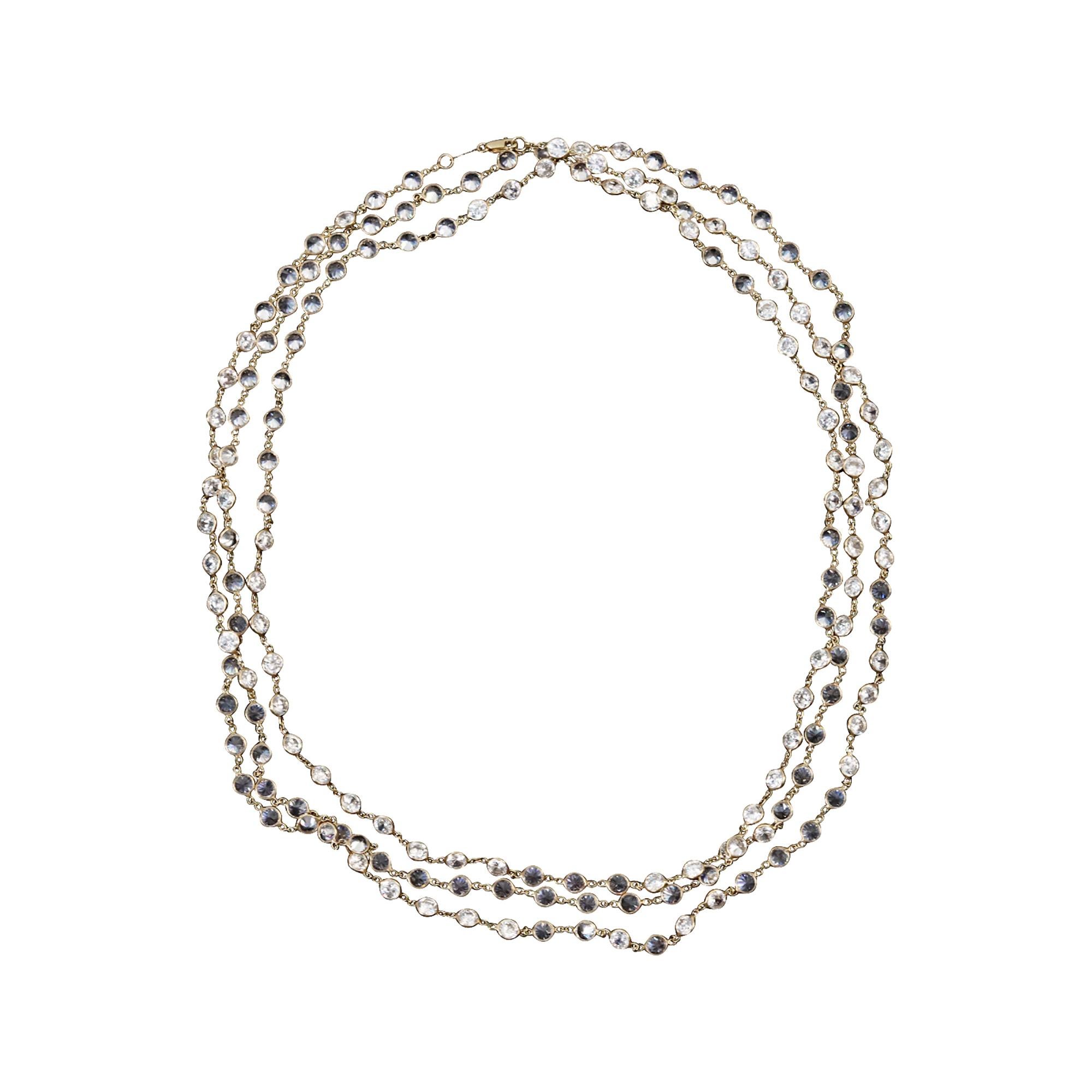 Collana vintage di zirconi in tonalità oro CIRCA 2004 in vendita 7