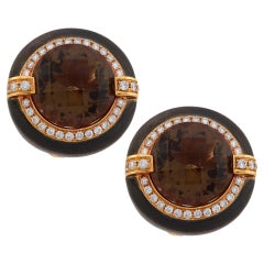 Pendientes vintage circonita diamante oro rosa 18k
